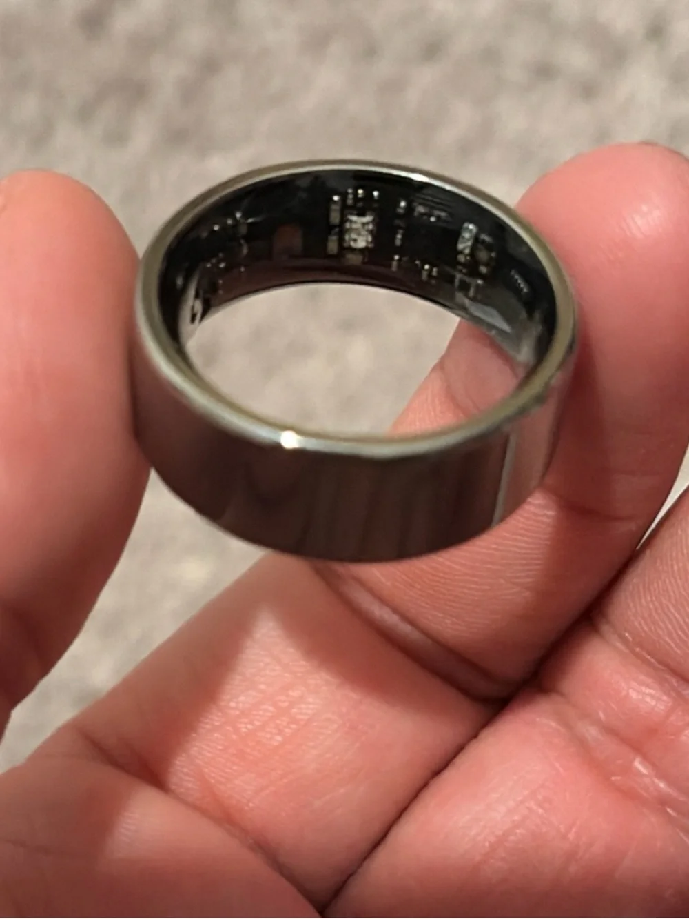 LuckRing Silver Smart Ring Activity Tracker Thick Band Size 7